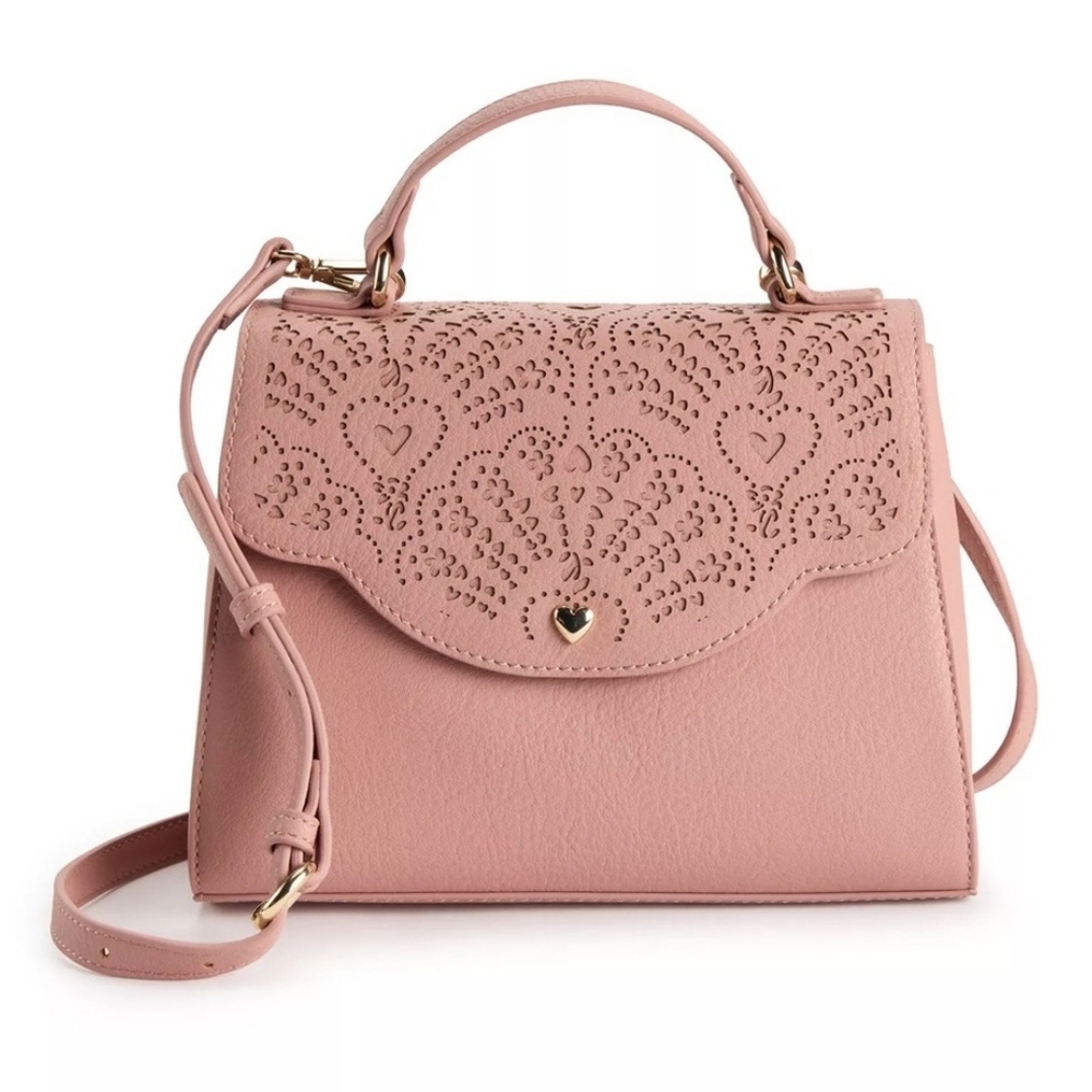 LC Lauren Conrad Marissa Heart Crossbody Bag Blush